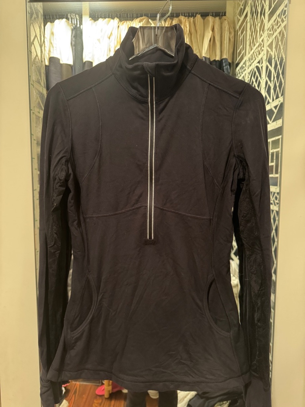 Black Half-Zip Active Pullover